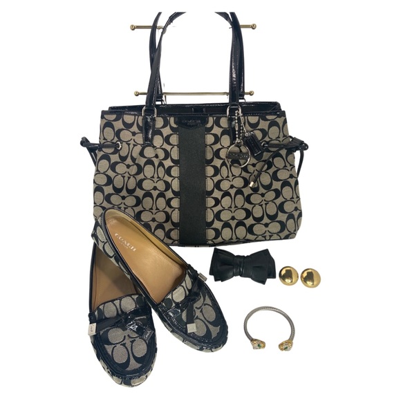 Coach Carryall Signature Stripe Drawstring Purse F28501 - Picture 14 of 15